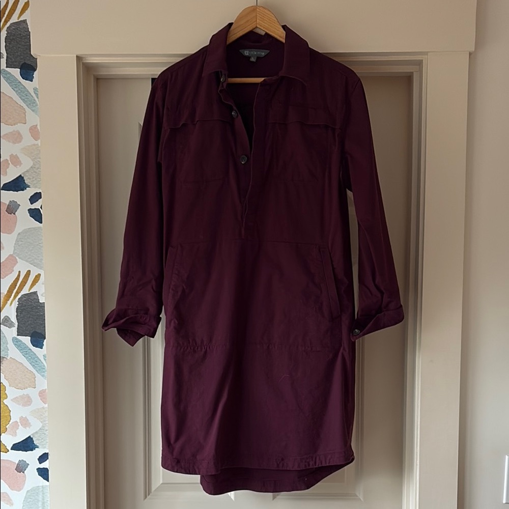 Title 9 Burgundy Long Sleeve Dress with kangaroo pocket